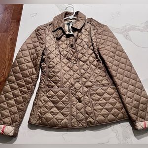 Burberry Quilted Jacket, XS size, Tan/Goldish color, almost new